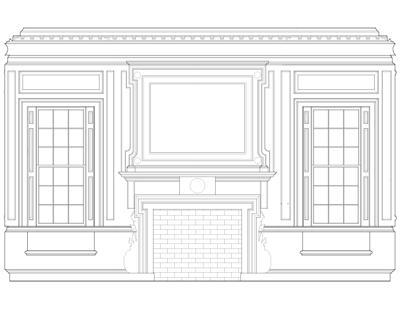 LIVING ROOM MANTEL END ELEVATION
