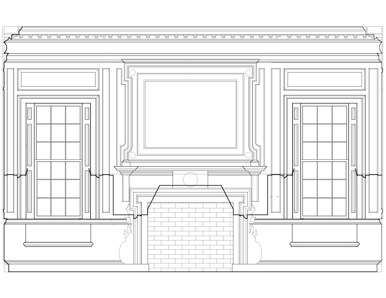 LIVING ROOM MANTEL END ELEVATION