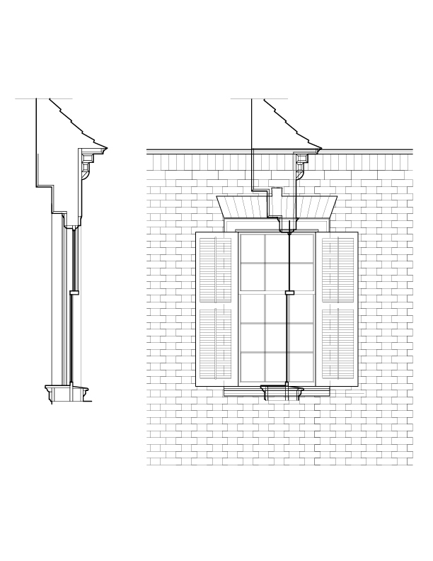 WINDOW ELEVATION AND SECTION