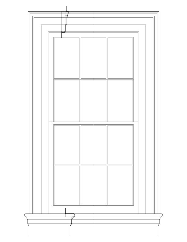 INTERIOR WINDOW NO. 1A ELEVATION