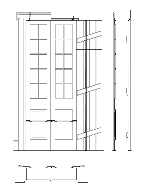 DOOR NO. 104 ELEVATION AND SECTION