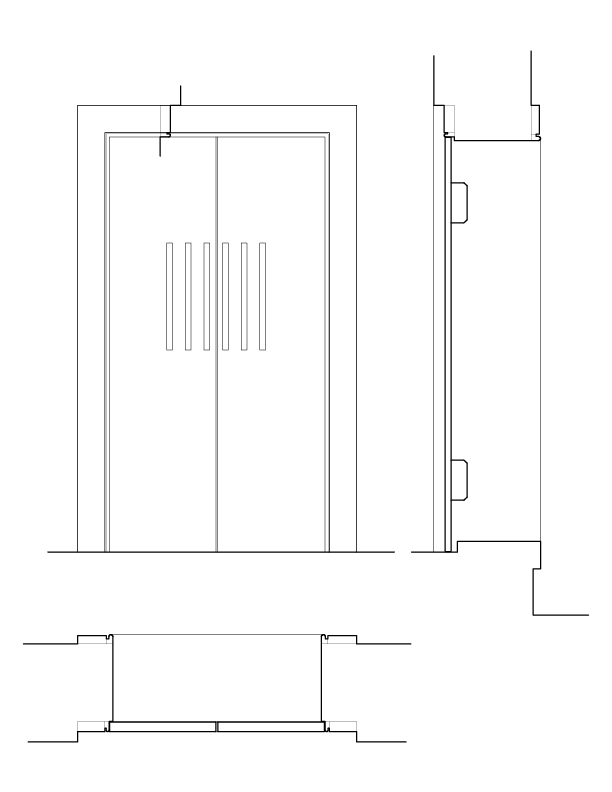 DOOR NO. 108 ELEVATIONA AND SECTION