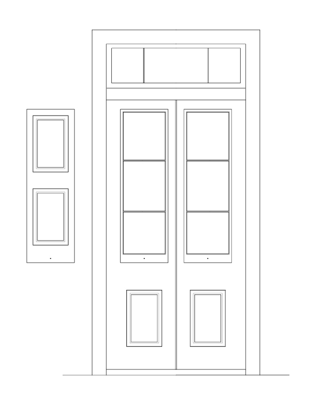 SOUTHEAST EXTERIOR DOOR ELEVATION WITH REMOVABLE PANEL