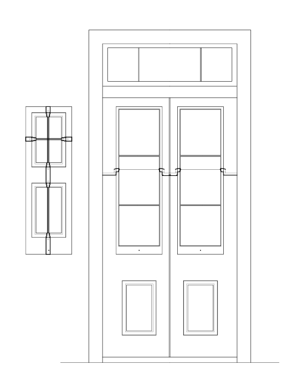 SOUTHEAST EXTERIOR DOOR ELEVATION WITH REMOVABLE PANEL