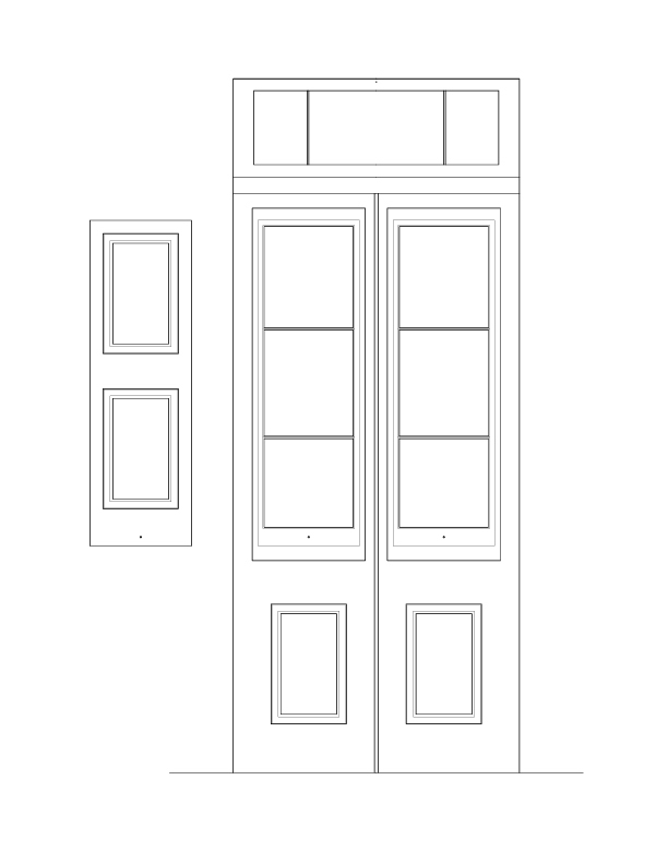 SOUTHEAST INTERIOR DOOR ELEVATION WITH REMOVABLE PANEL