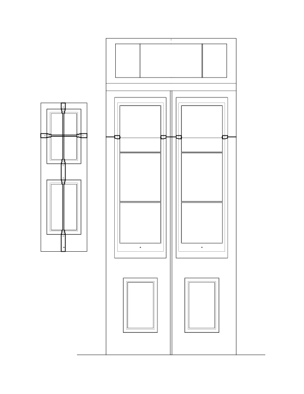 SOUTHEAST INTERIOR DOOR ELEVATION WITH REMOVABLE PANEL