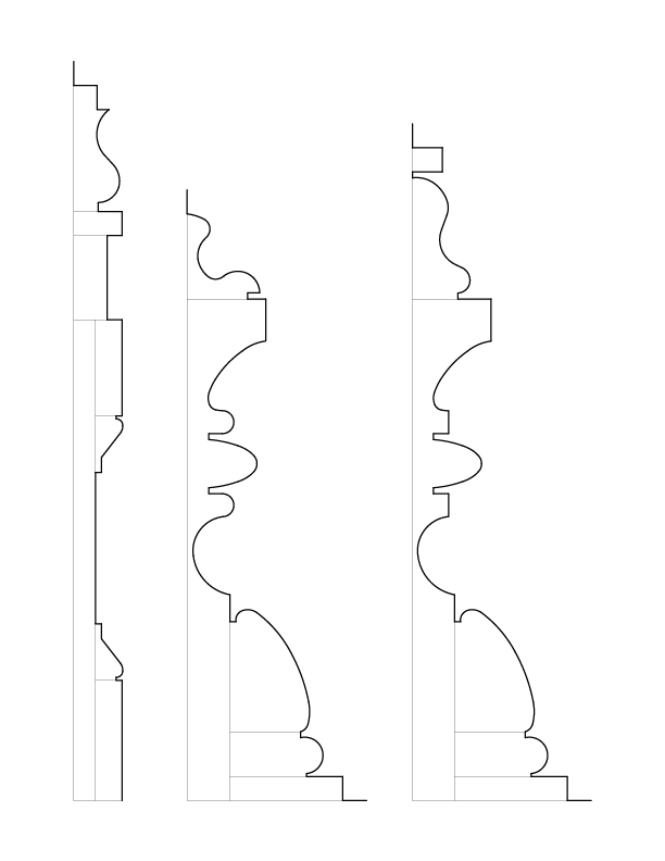 ROOM 102, 101, 201, 202, & 203 MOULDINGS