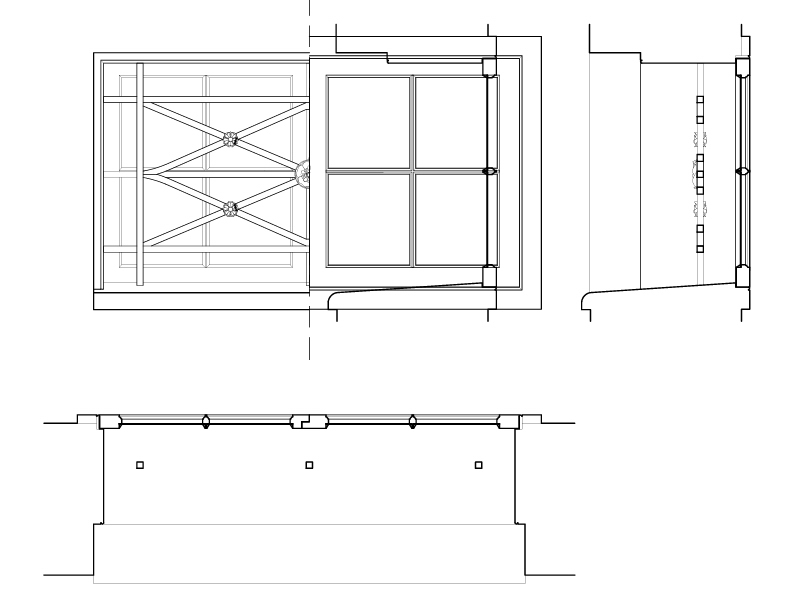 WINDOW A ELEVATION AND SECTION