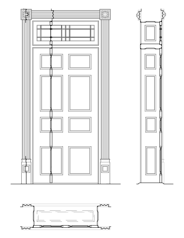 DOOR 202 ELEVATION AND SECTION