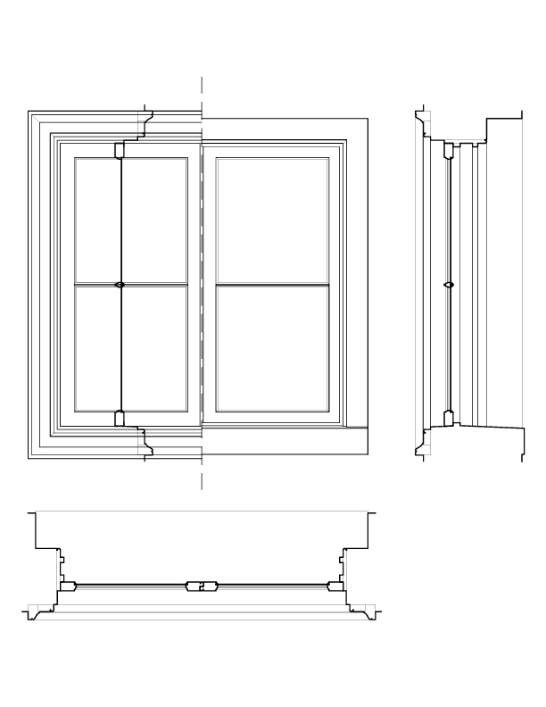WINDOW 3A EXTERIOR ELEVATION AND SECTION