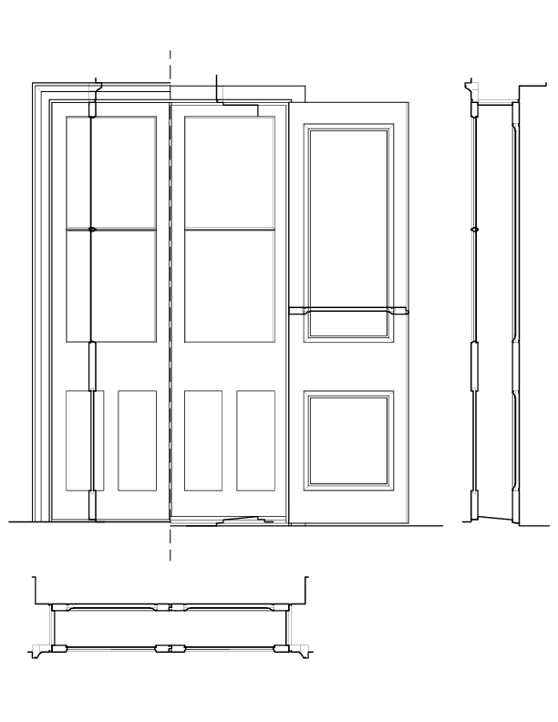 DOOR 301 ELEVATION AND SECTION