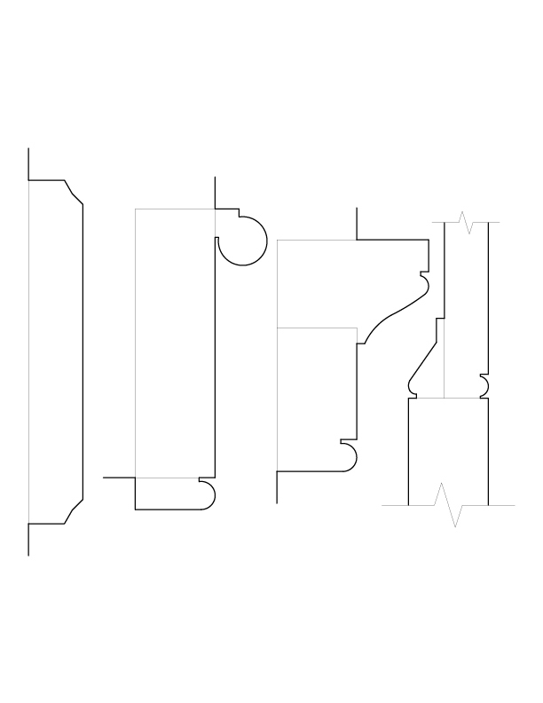 WINDOW 2C, 3A & DOOR 301 MOULDINGS