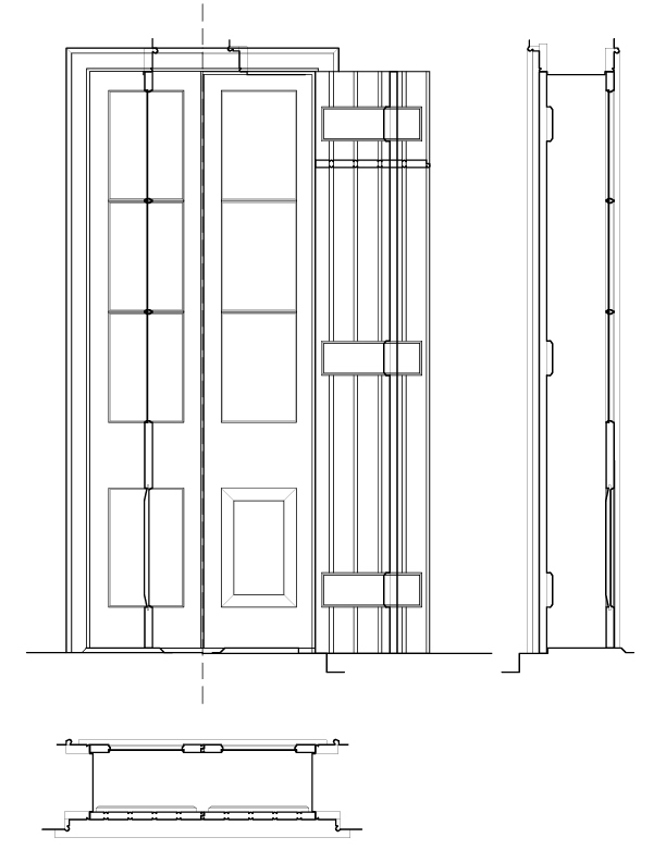 DOOR 3 ELEVATION AND SECTION