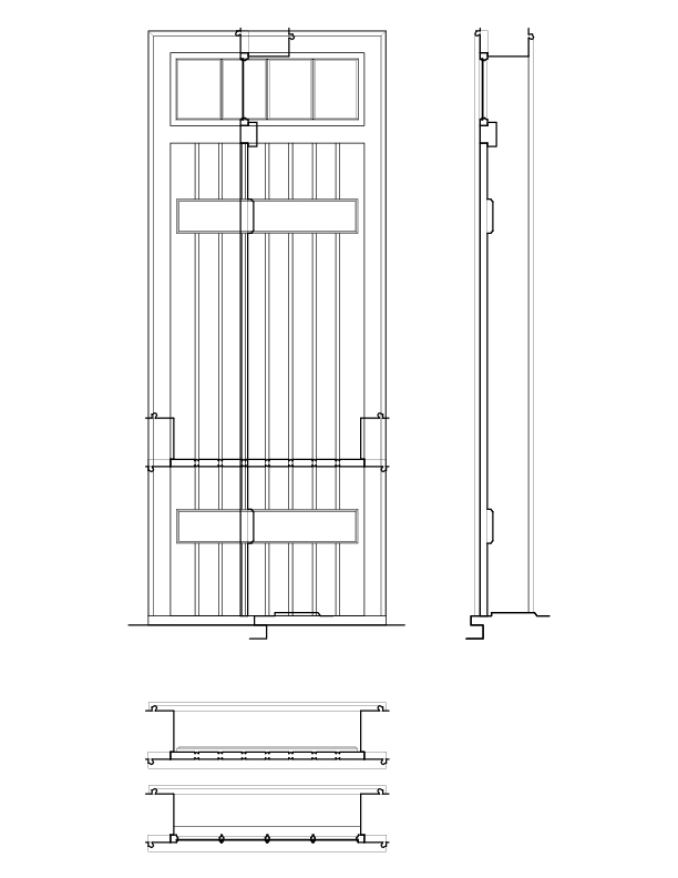 DOOR 5 ELEVATION AND SECTION