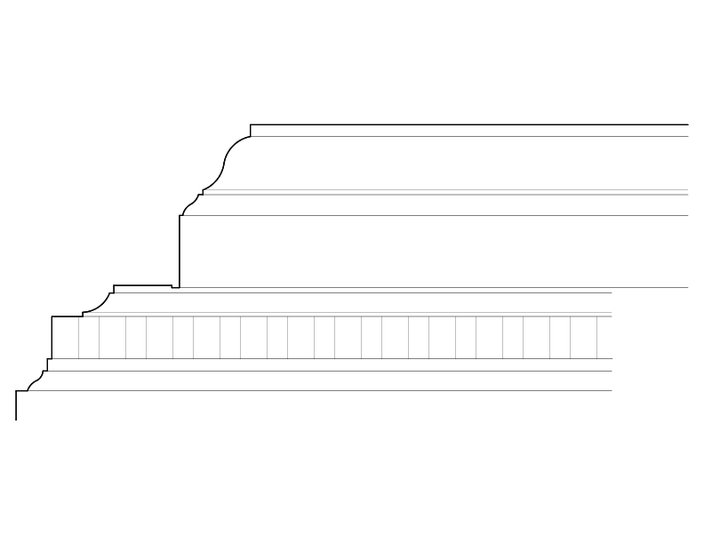 OLD SENATE COMMITTEE AND STAIR ROOMS CORNICE ELEVATION