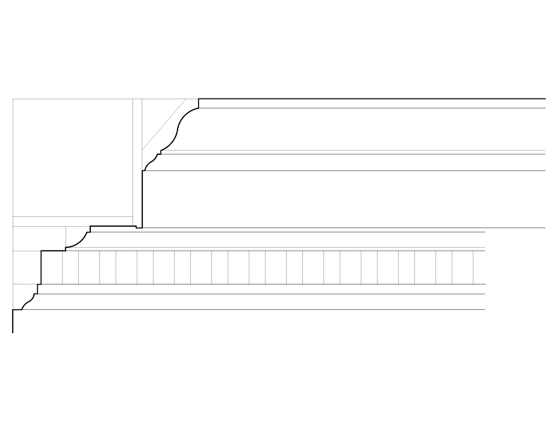 OLD SENATE COMMITTEE AND STAIR ROOMS CORNICE ELEVATION