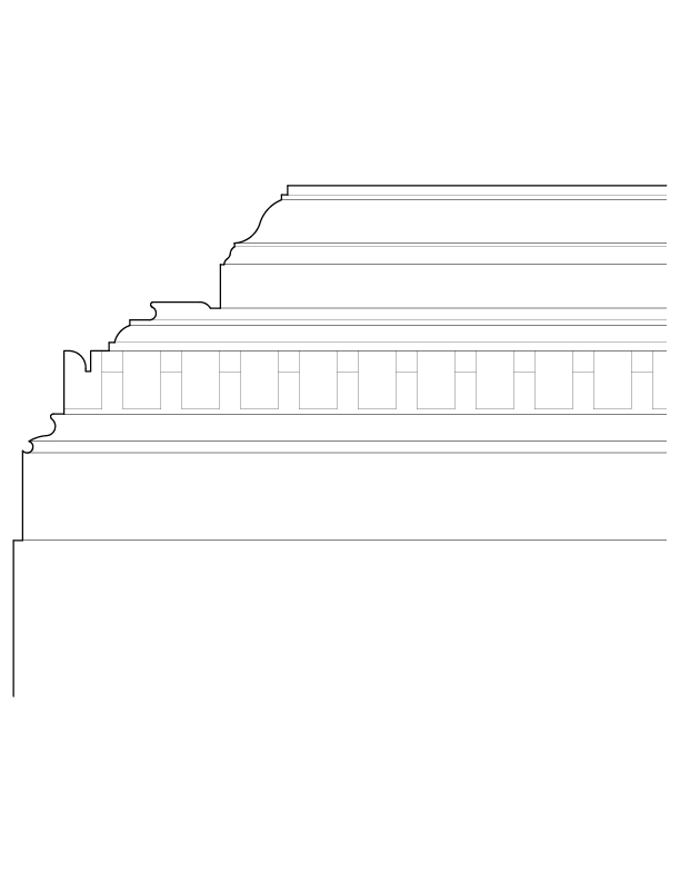 SECOND FLOOR HALLWAYS CORNICE ELEVATION