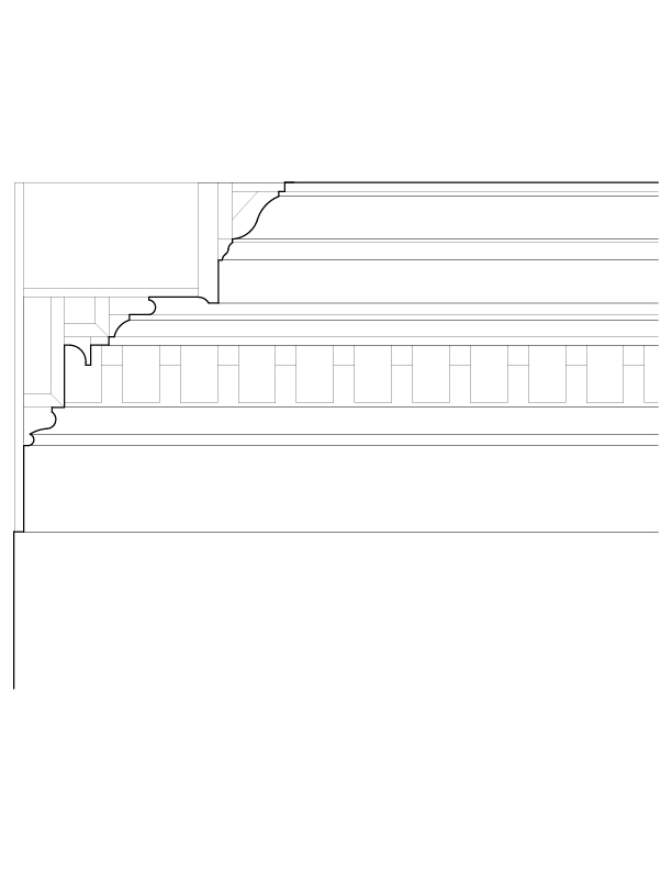 SECOND FLOOR HALLWAYS CORNICE ELEVATION