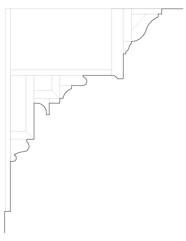 SECOND FLOOR HALLWAYS CORNICE MOULDINGS