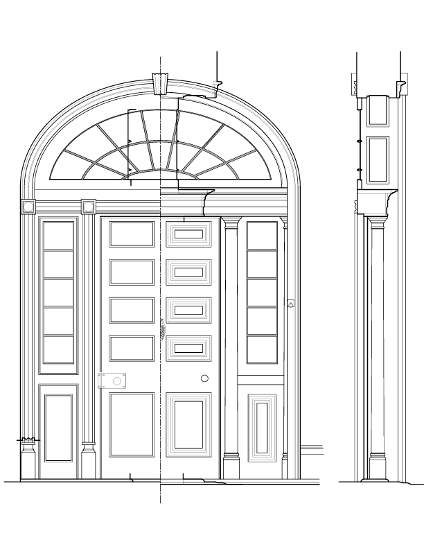 DOOR I ELEVATION AND SECTION