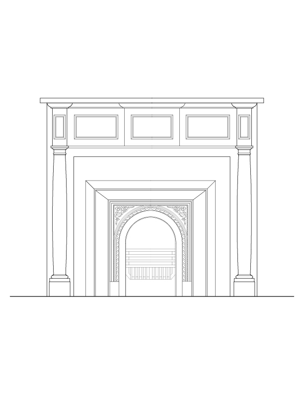 FRONT BEDROOM FIREPLACE ELEVATION