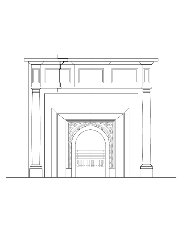FRONT BEDROOM FIREPLACE ELEVATION