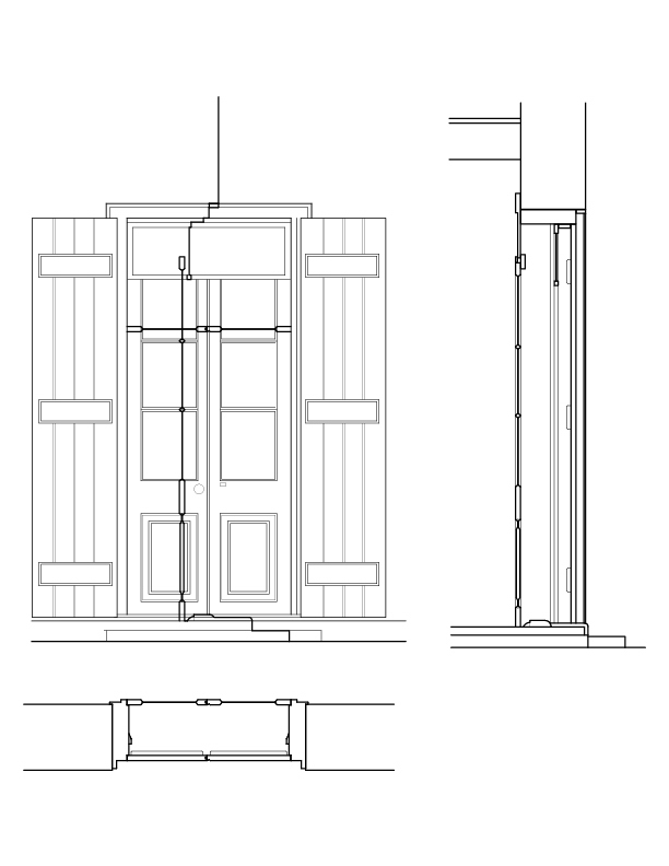 OUT BUILDING DOOR 32 ELEVATION AND SECTION