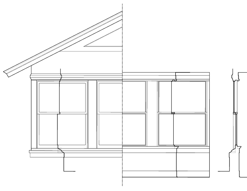 WINDOW 40 ELEVAITON AND SECTION