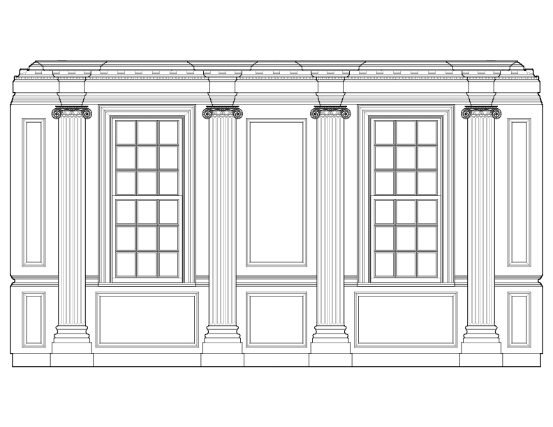 WALL D ELEVATION FROM MARMION HOUSE IN FREDERICKSBURG, VIRGINIA