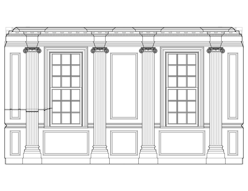 WALL D ELEVATION FROM MARMION HOUSE IN FREDERICKSBURG, VIRGINIA