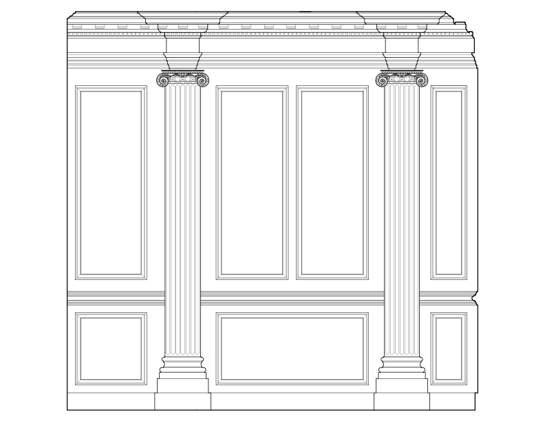 WALL B ELEVATION FROM MARMION HOUSE IN FREDERICKSBURG, VIRGINIA