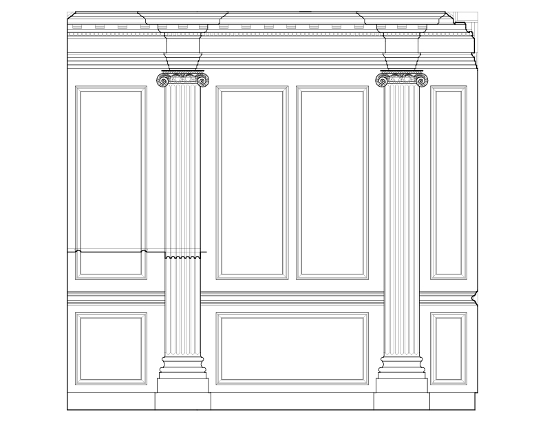 WALL B ELEVATION FROM MARMION HOUSE IN FREDERICKSBURG, VIRGINIA
