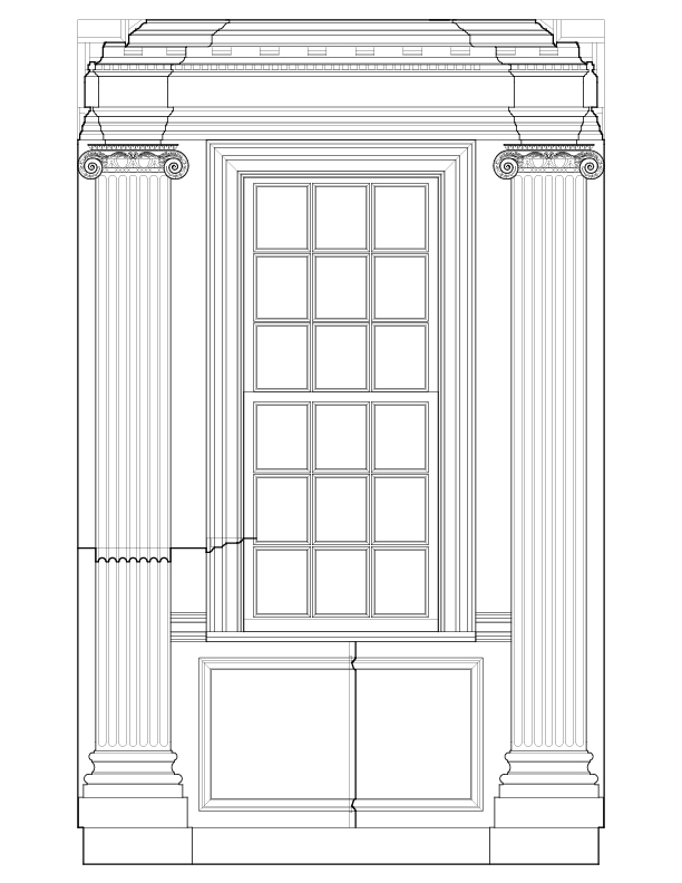 WALL F ELEVATION FROM MARMION HOUSE IN FREDERICKSBURG, VIRGINIA