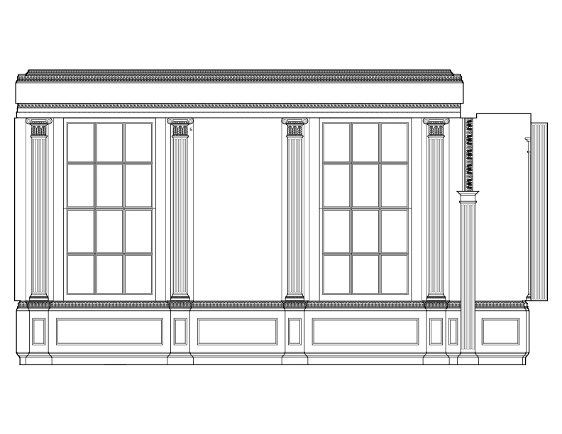 WALL B ELEVATION FROM HOUSE IN PETERSBURG, VIRGINA