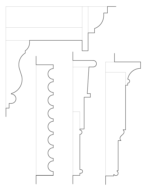 ROOM MOULDINGS FROM HOUSE IN PETERSBURG, VIRGINA