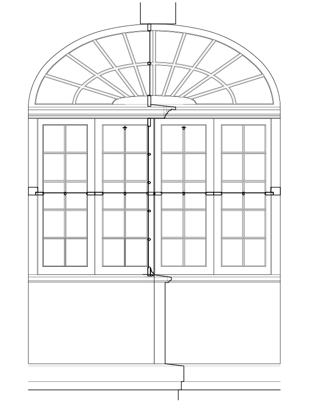 SECOND FLOOR EXTERIOR WINDOW ELEVATION