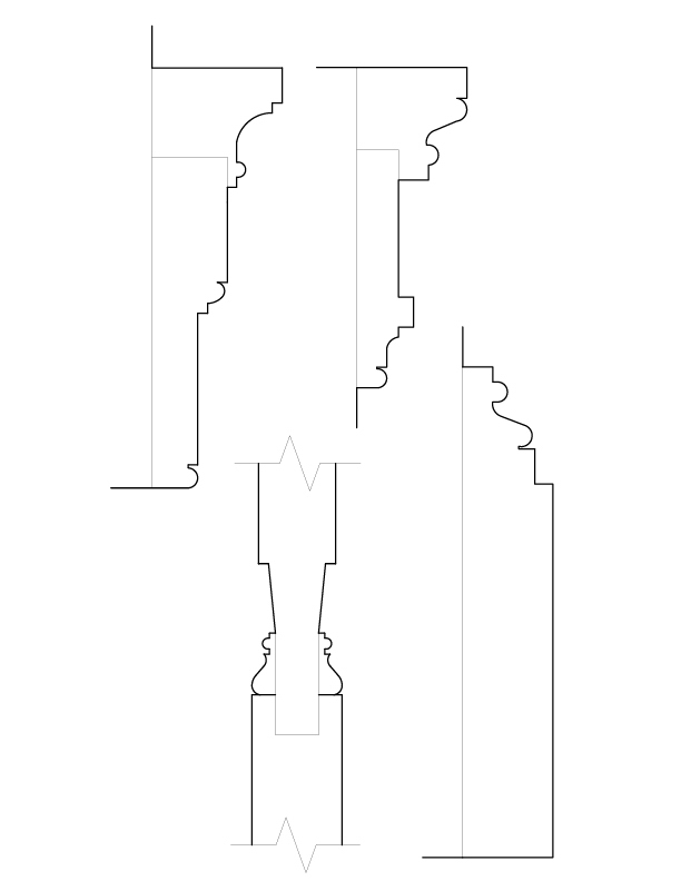 SECOND FLOOR DOOR NO. 5 MOULDINGS