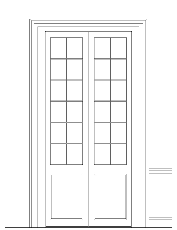 SECOND FLOOR DOOR NO. 1 INTERIOR ELEVATION