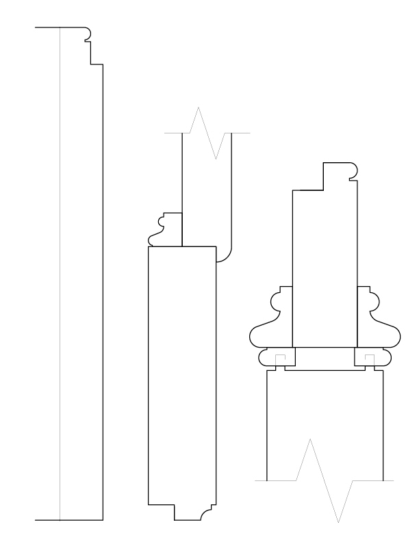 SECOND FLOOR DOOR NO. 1 MOULDINGS
