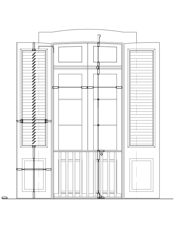 SECOND FLOOR DOOR NO. 2 EXTERIOR ELEVATION