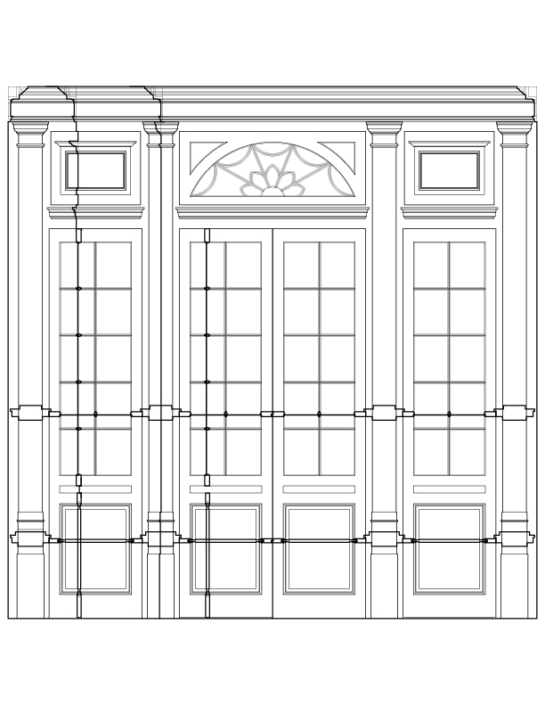 SECOND FLOOR PARTITION OPENING INTERIOR SIDE ELEVATION