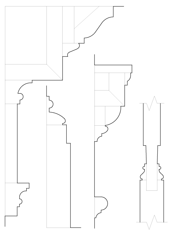 SECOND FLOOR PARTITION OPENING MOULDINGS