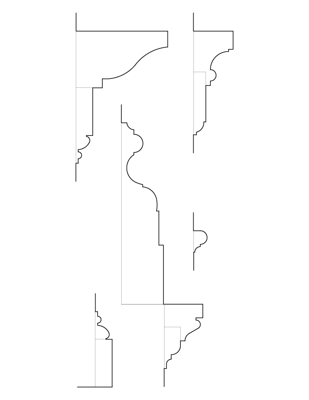 SECOND FLOOR PARTITION OPENING MOULDINGS