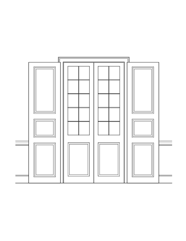 THIRD FLOOR DOOR NO. 2 STAIR HALL SIDE ELEVATION