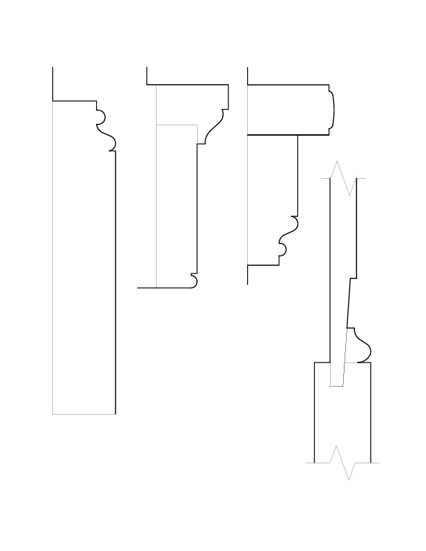 THIRD FLOOR DOOR NO. 3 MOULDINGS