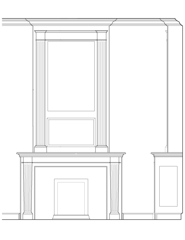 SECOND FLOOR BEDROOM NO. 4 MANTEL ELEVATION