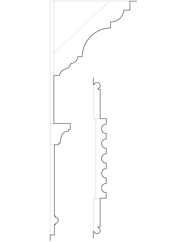 SECOND FLOOR BEDROOM NO. 4 MANTEL MOULDINGS