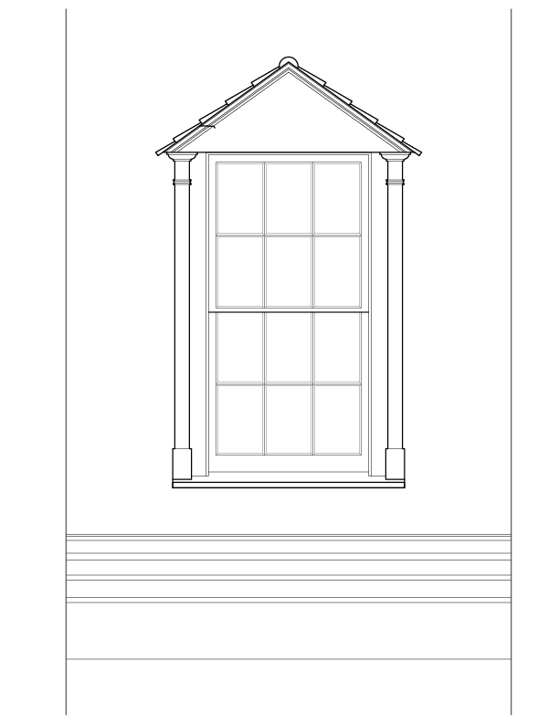 REAR DORMER OF MAIN BUILDING EXTERIOR ELEVATION