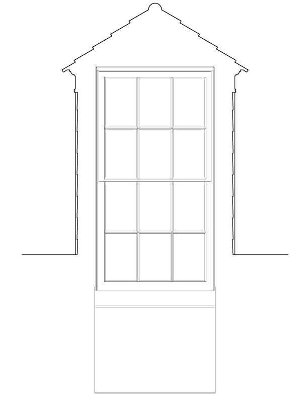 REAR DORMER OF MAIN BUILDING INTERIOR ELEVATION