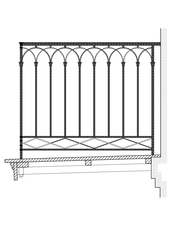 SECOND FLOOR IRON BALCONY RAILS